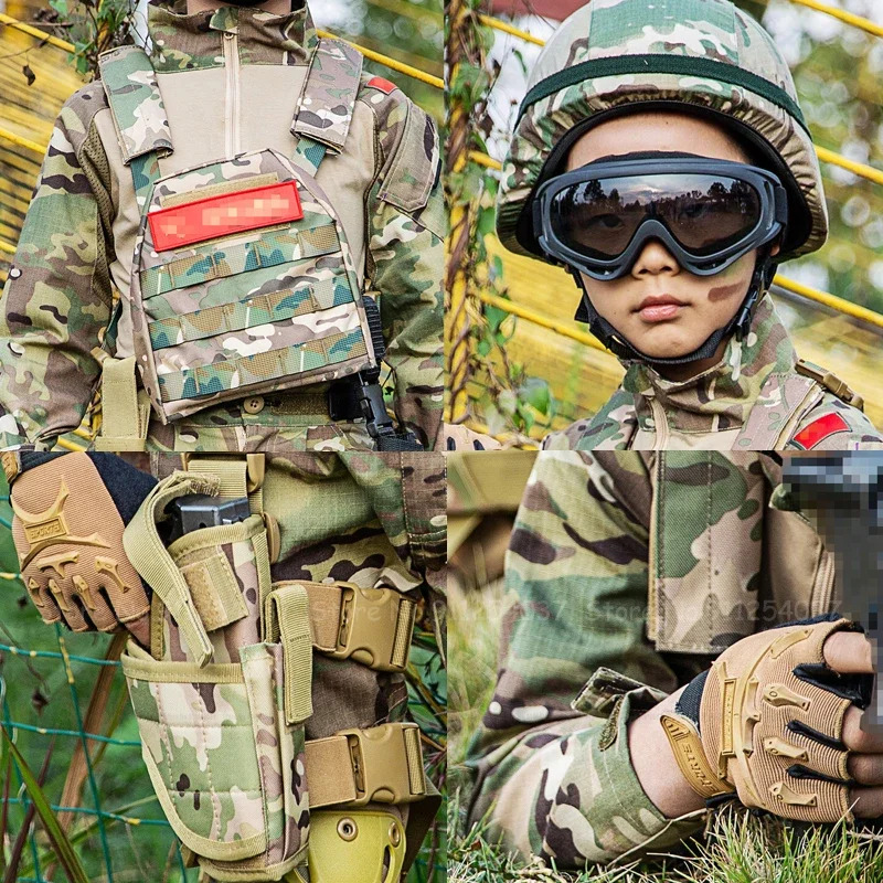 Kids Outdoor Gloves - Children Tactical Camouflage Suit Special Forces