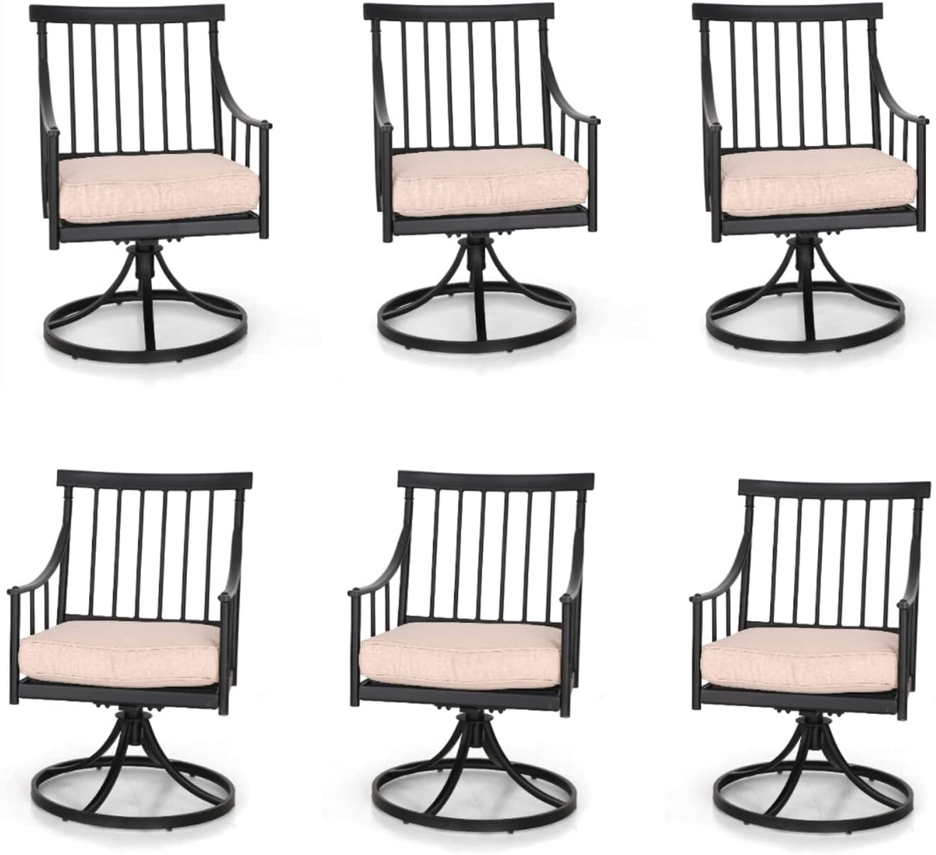 Kids Outdoor Dining Set - Swivel Patio Chair Set of 6