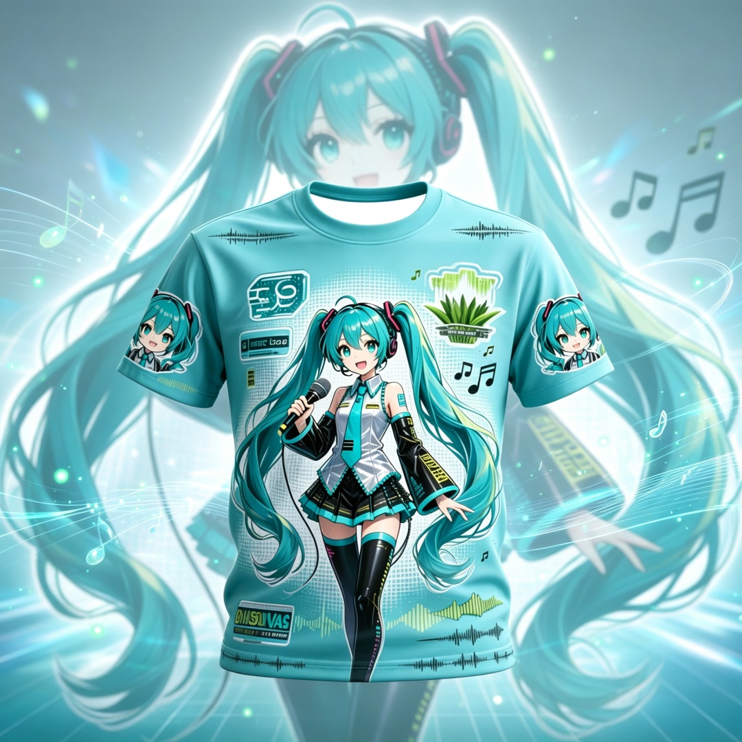 Kids Outdoor Fort - Hatsune Miku Anime Pattern Summer Short