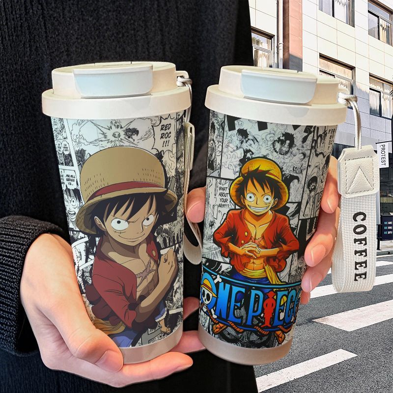 Kids Outdoor Dining Set - Anime One Piece Luffy Thermos Zorro