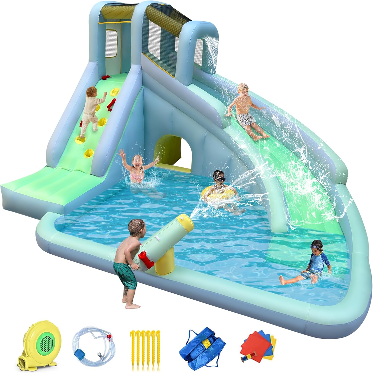 6-in-1 Inflatable Kids Bounce  - огляд і ціна Kids Outdoor Climbing Wall