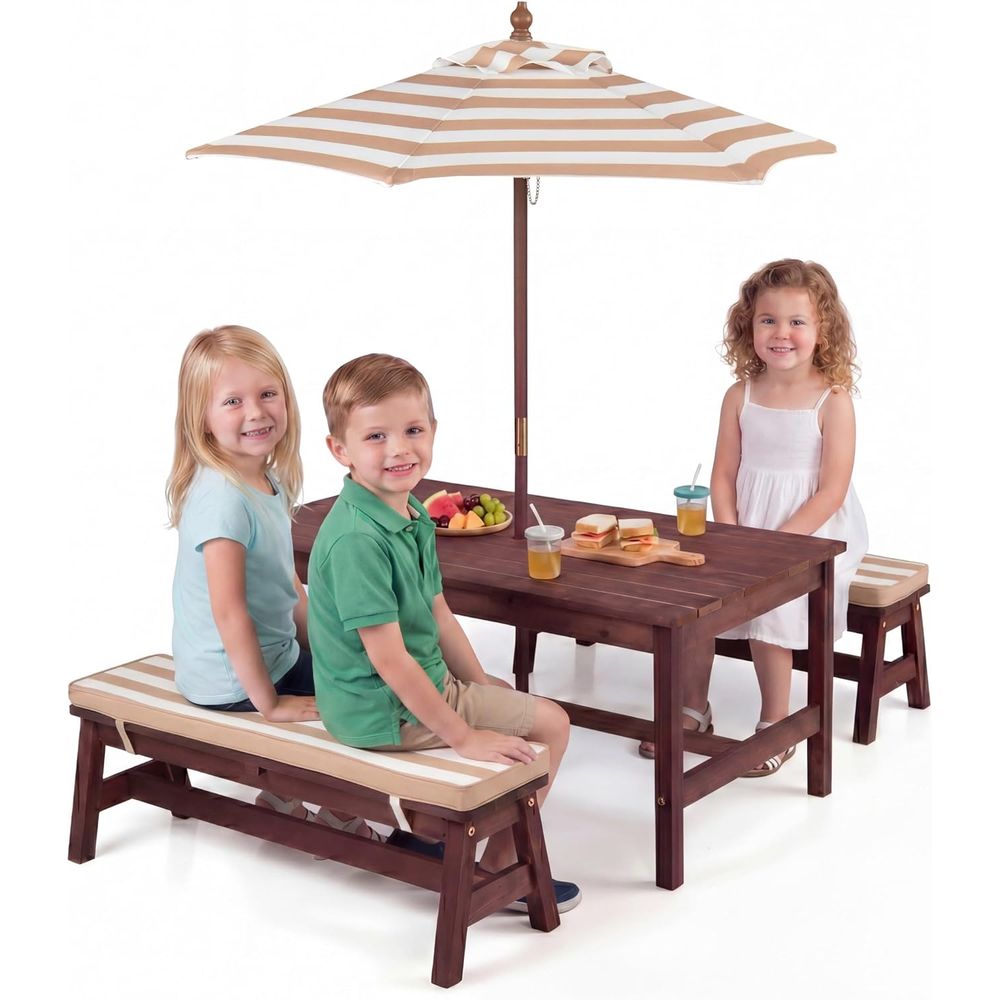 Kids Picnic Table, Large 42“x  - огляд і ціна Kids Outdoor Table With Umbrella