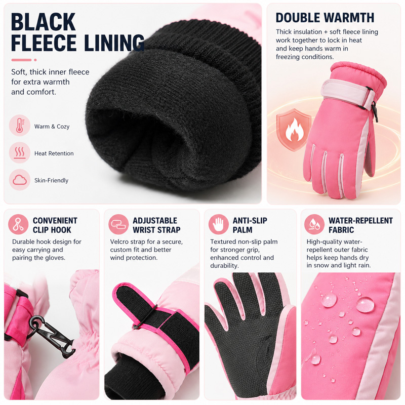 Kids Winter Ski Gloves Waterpr - огляд і ціна Kids Outdoor Gloves