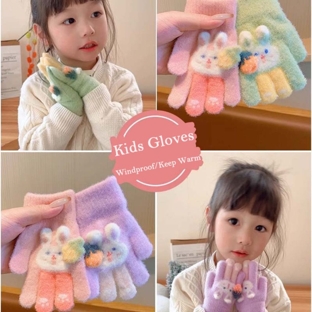 Cute Cartoon Rabbit Kids Knitt - огляд і ціна Kids Outdoor Gloves