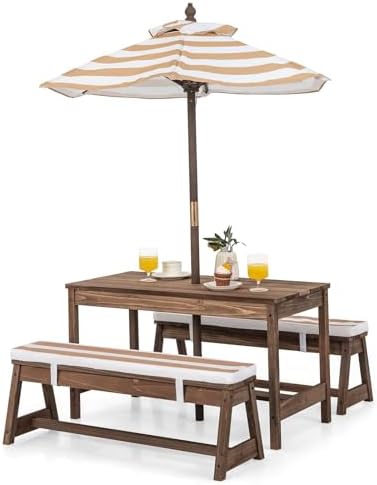 Kids Picnic Table, Outdoor Woo - огляд і ціна Kids Outdoor Table With Umbrella