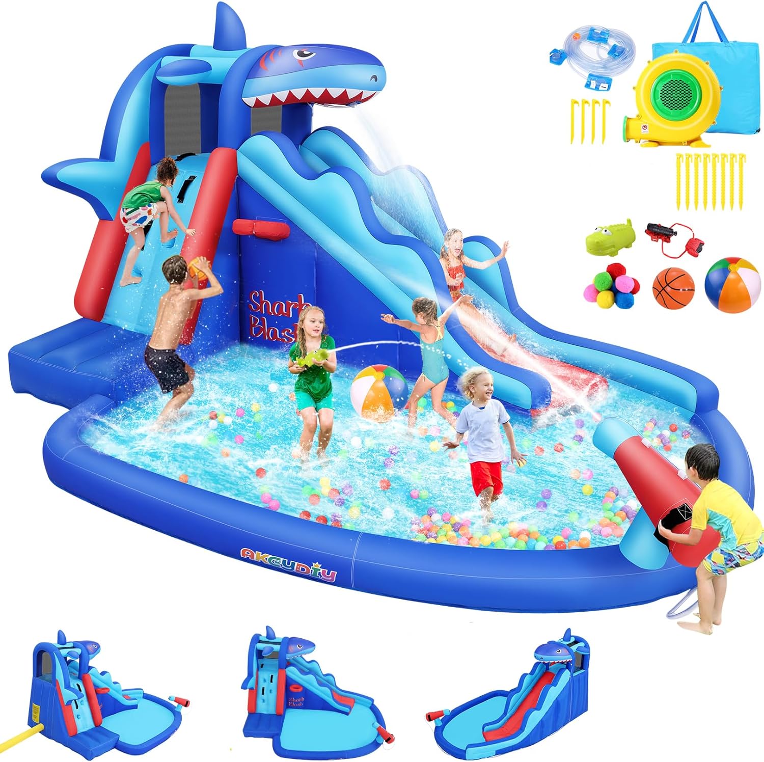 Shark-Themed Inflatable Water  - огляд і ціна Kids Outdoor Climbing Wall