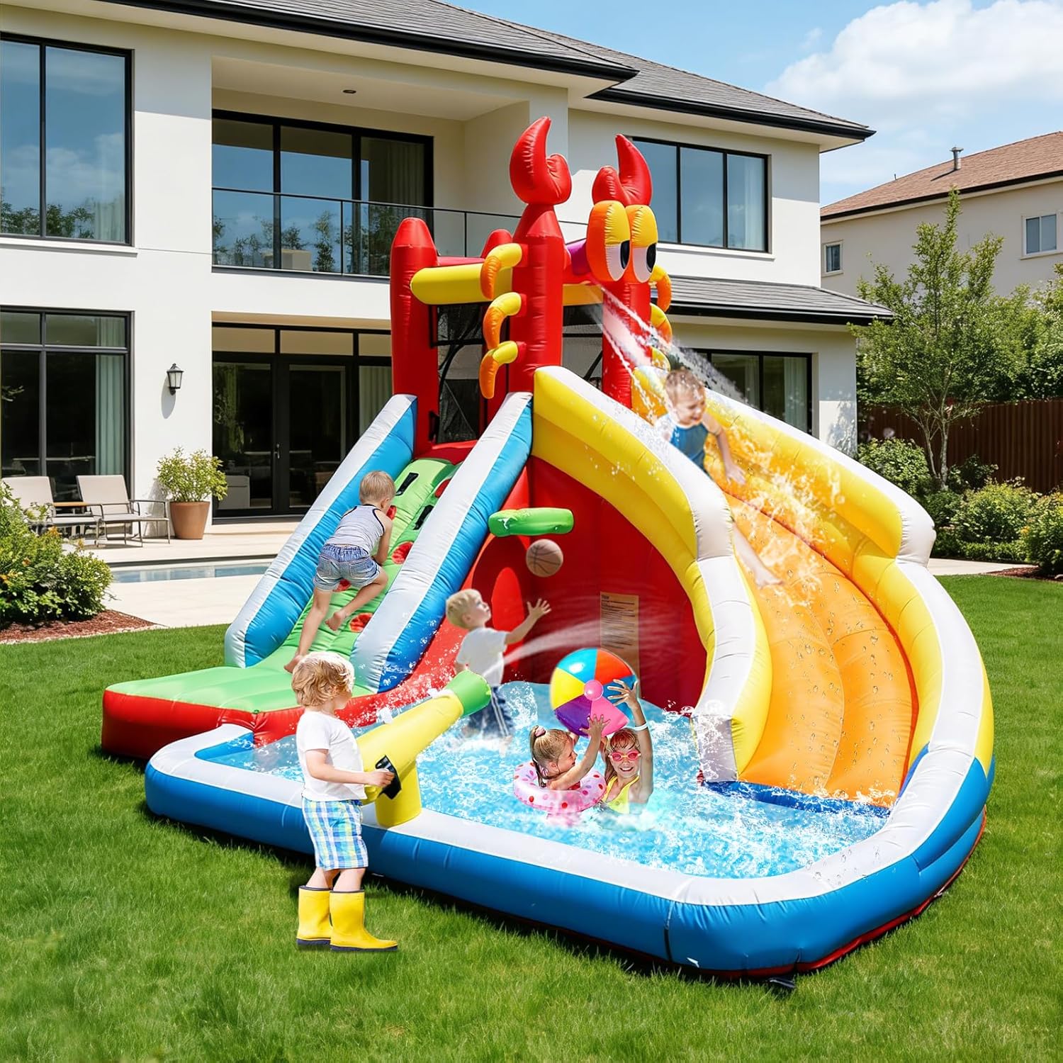 Large Inflatable Bounce House  - огляд і ціна Kids Outdoor Climbing Wall