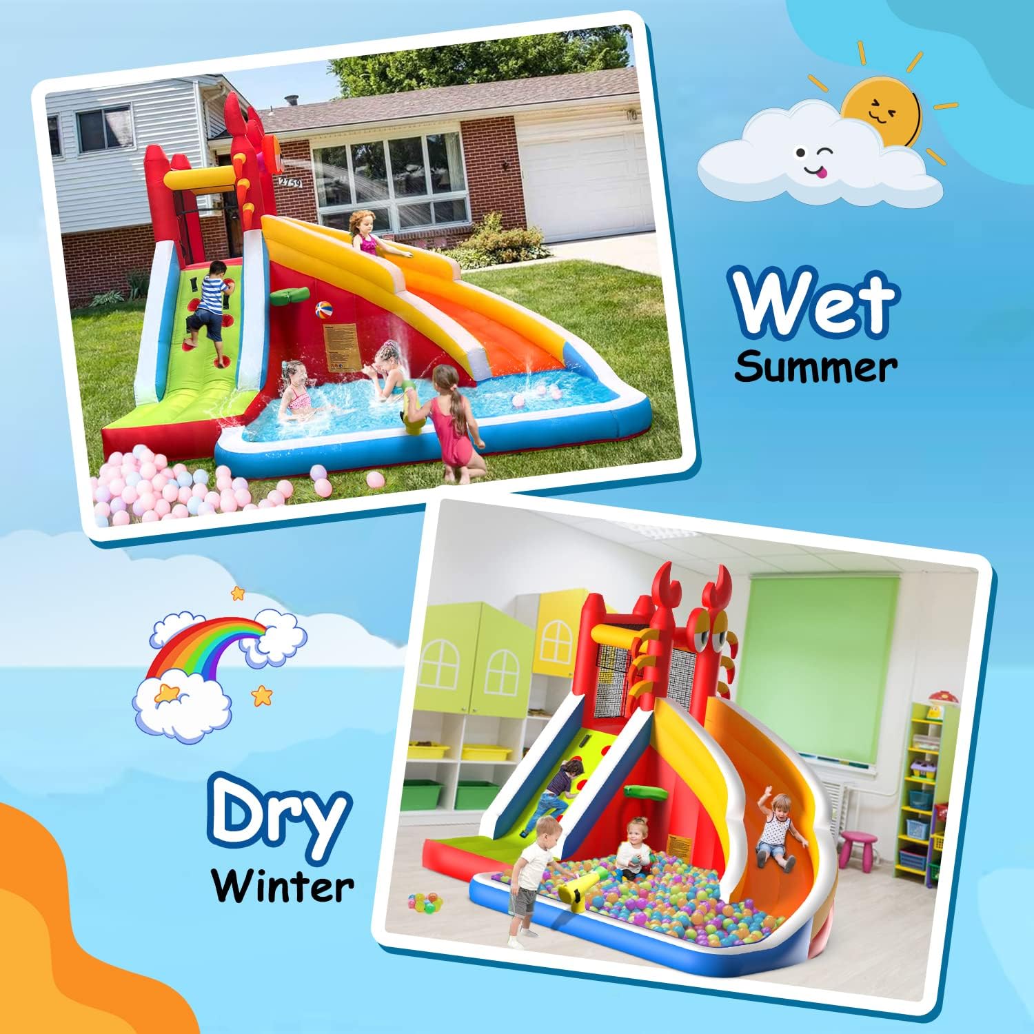 Large Inflatable Bounce House  - огляд і ціна Kids Outdoor Climbing Wall