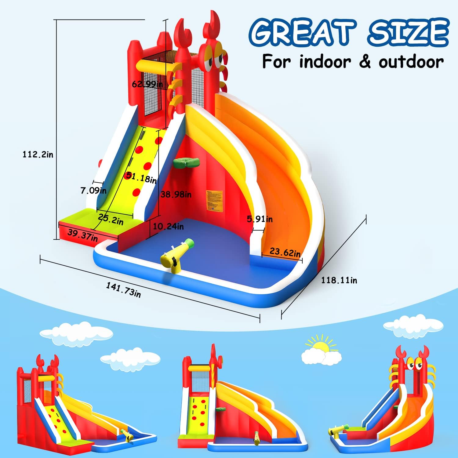 Large Inflatable Bounce House  - огляд і ціна Kids Outdoor Climbing Wall