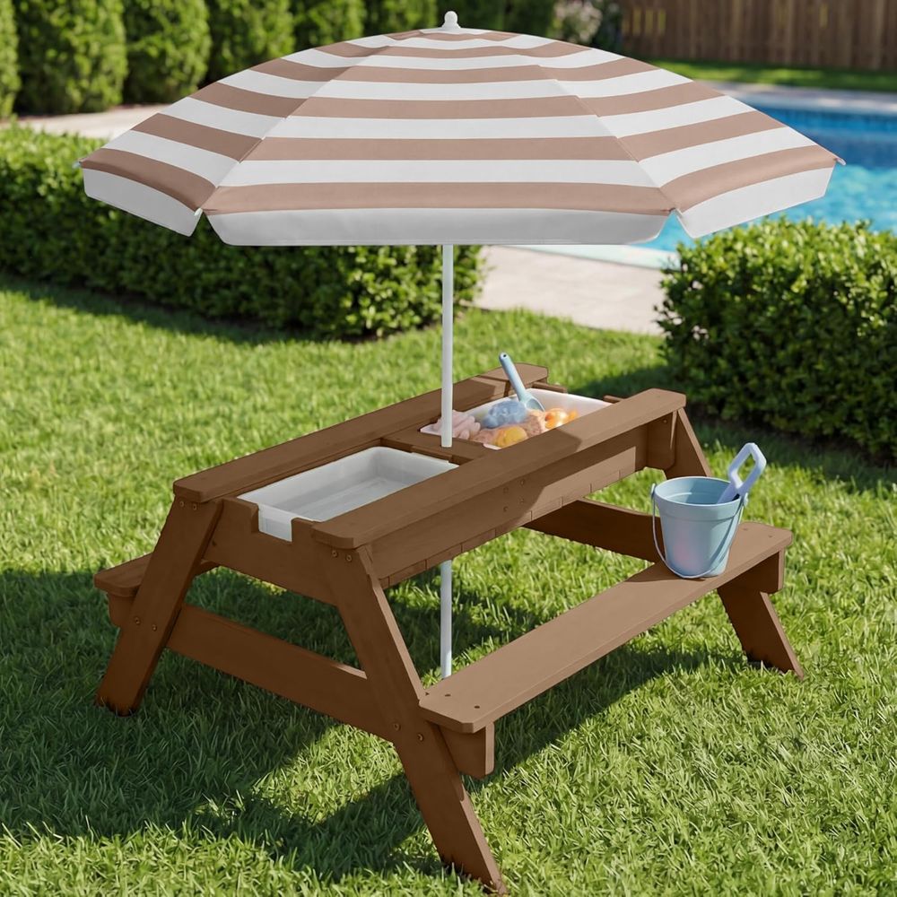 Kids Picnic Table with Umbrell - огляд і ціна Kids Outdoor Table With Umbrella