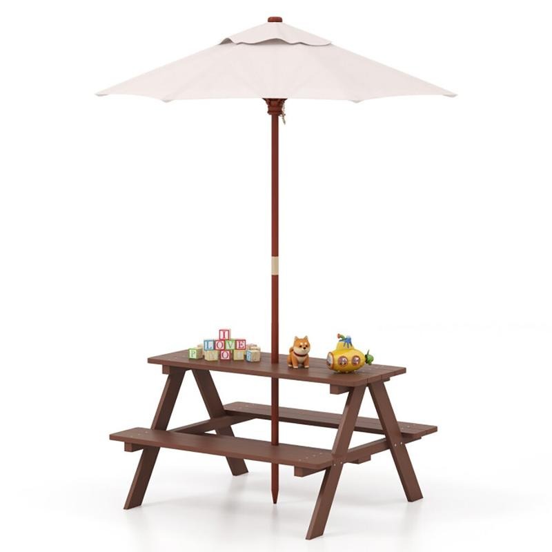 Outdoor 4-Seat Kids Picnic Tab - огляд і ціна Kids Outdoor Table With Umbrella