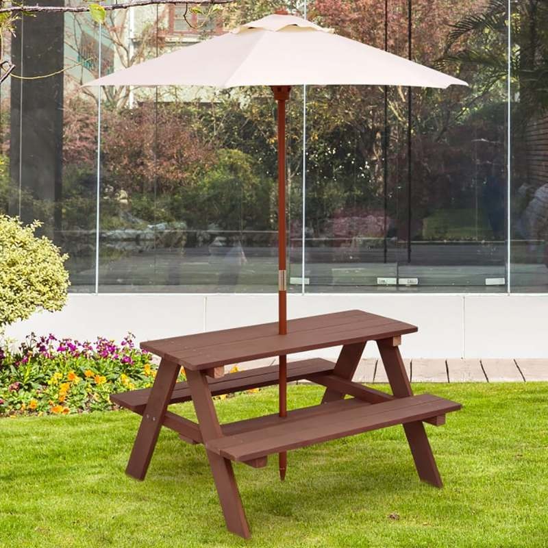 Outdoor 4-Seat Kids Picnic Tab - огляд і ціна Kids Outdoor Table With Umbrella