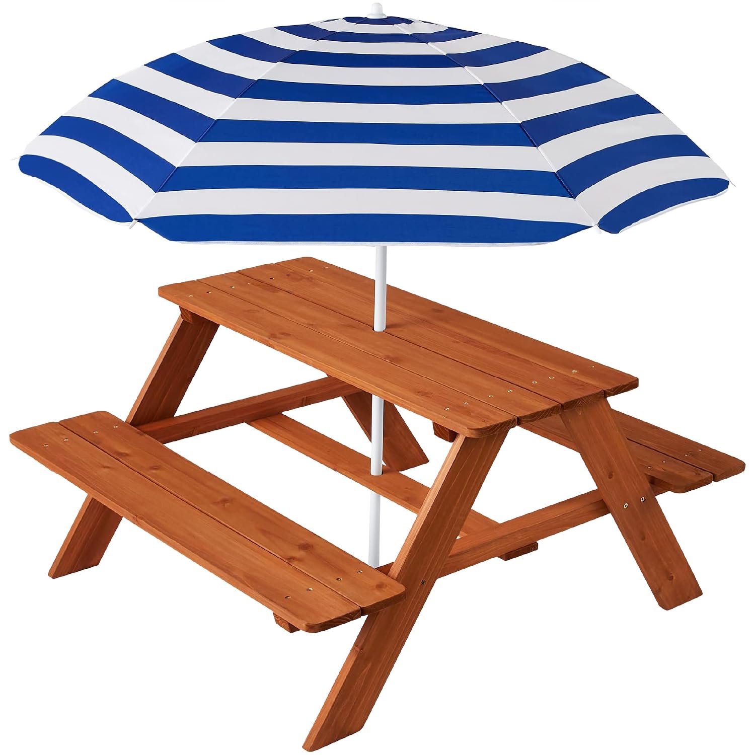 Wooden Kids Picnic Table with  - огляд і ціна Kids Outdoor Table With Umbrella