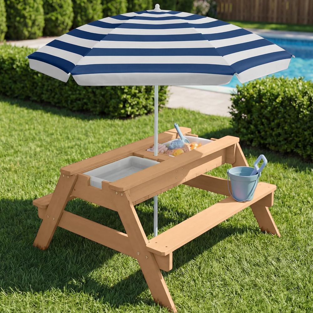 Kids Picnic Table with Umbrell - огляд і ціна Kids Outdoor Table With Umbrella