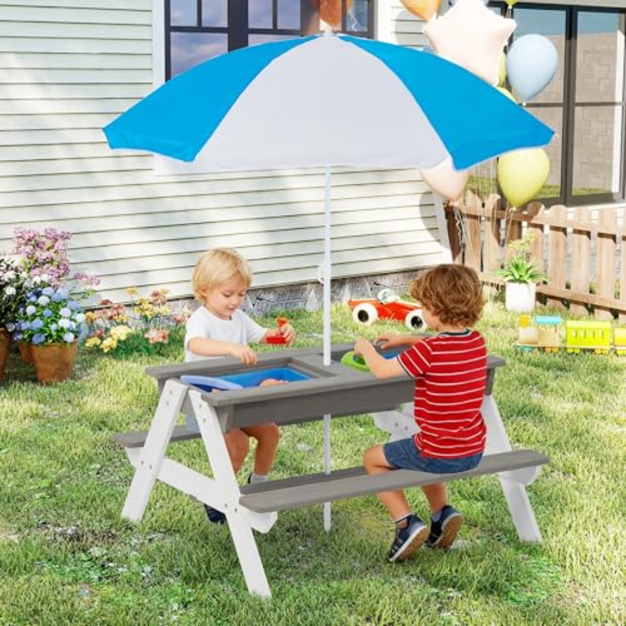 Outdoor backyard patio picnic  - огляд і ціна Kids Outdoor Table With Umbrella